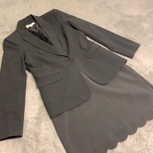Calvin Klein/LOFT Grey Suit Blazer + Skirt Set Sz S/M NWOT